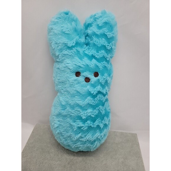Peeps 10" Marshmallow Bunny Rabbit Blue Chevron Plush Stuffed Striped Fur 2016 - Picture 1 of 12